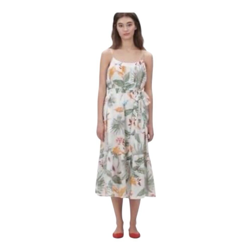 Women’s Floral Gap Linen Cotton Tropical Dress Size M